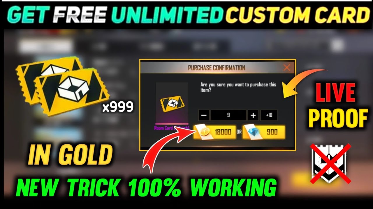 How To Get Free Custom Room Card In Free Fire | Unlimited Custom Room Card New Trick Free Fire