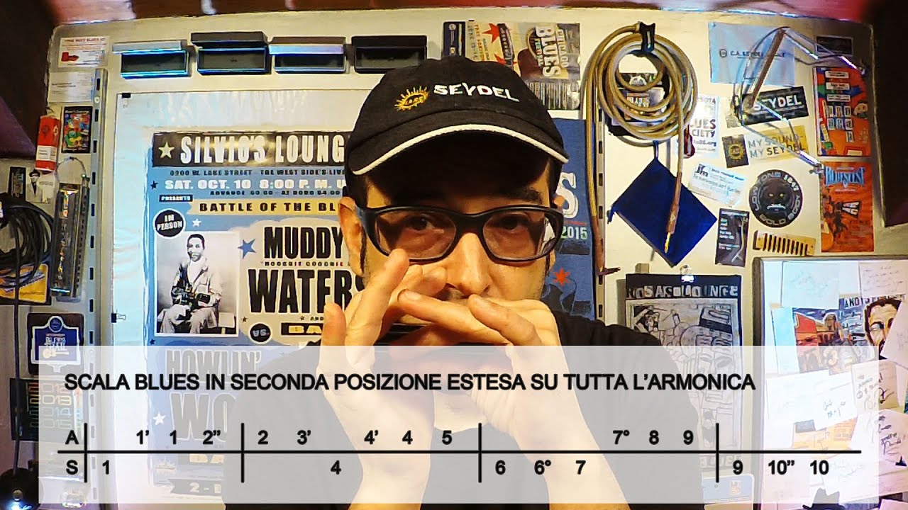 Scala blues in seconda posizione estesa su tutta l'armonica | Easyharp | Lezioni di armonica blues