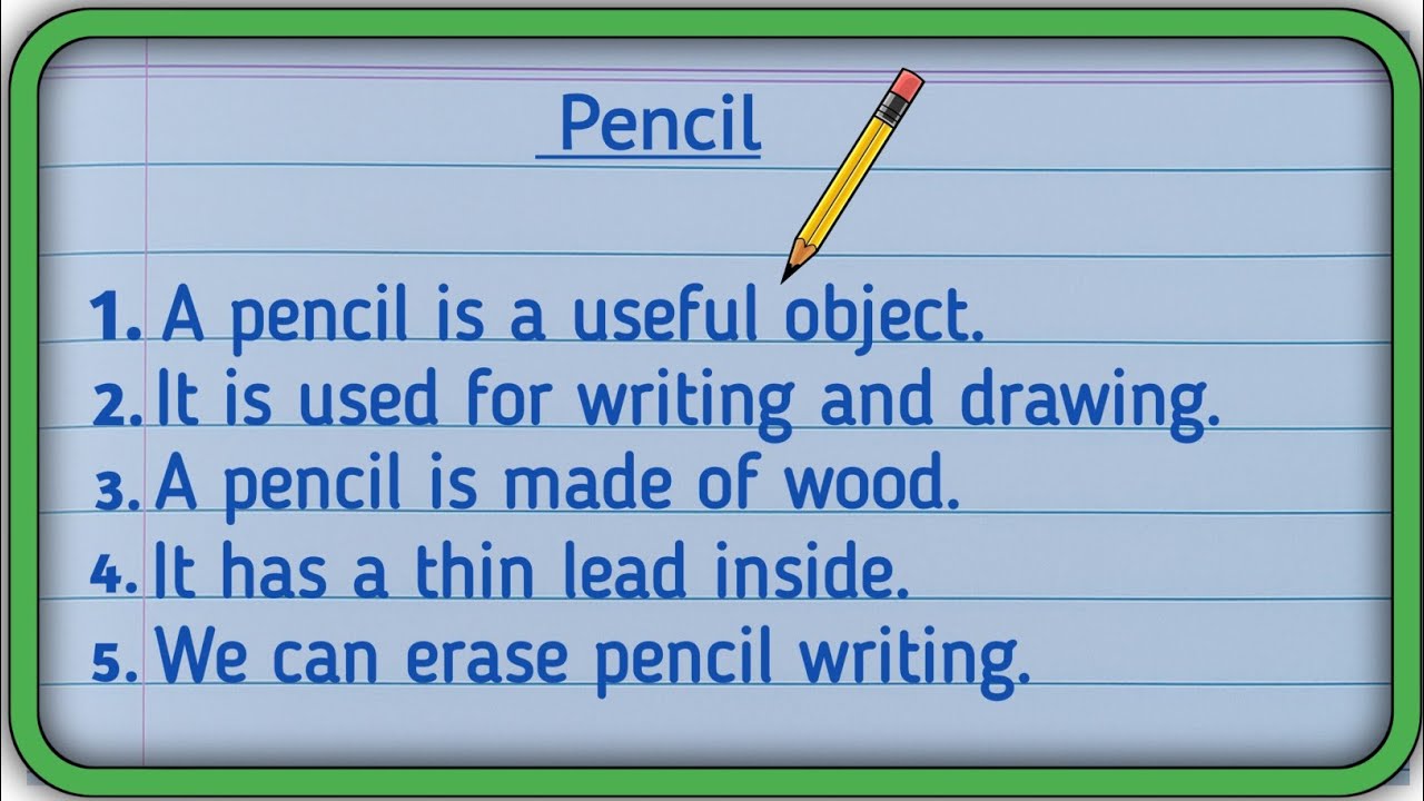 10 lines on pencil essay in English | Few lines on Pencil in English writing | Short essay on pencil