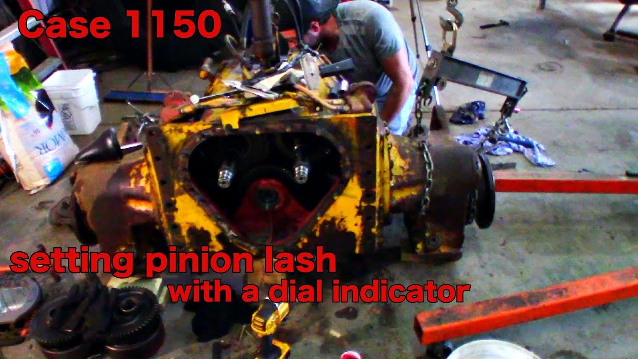 Case 1150 transmission bevel install and dial indicator lash