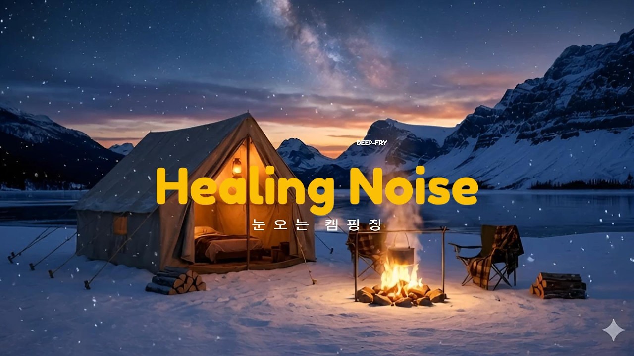 눈 내리는 캠핑장, 텐트 안의 마법 | 뇌가 맑아지는 눈 소리와 캠핑 음악 #힐링노이즈 #힐링 #눈 #빗소리 #캠핑 #ASMR #모닥불 #불멍 #수면유도 #집중력강화 #공부음악