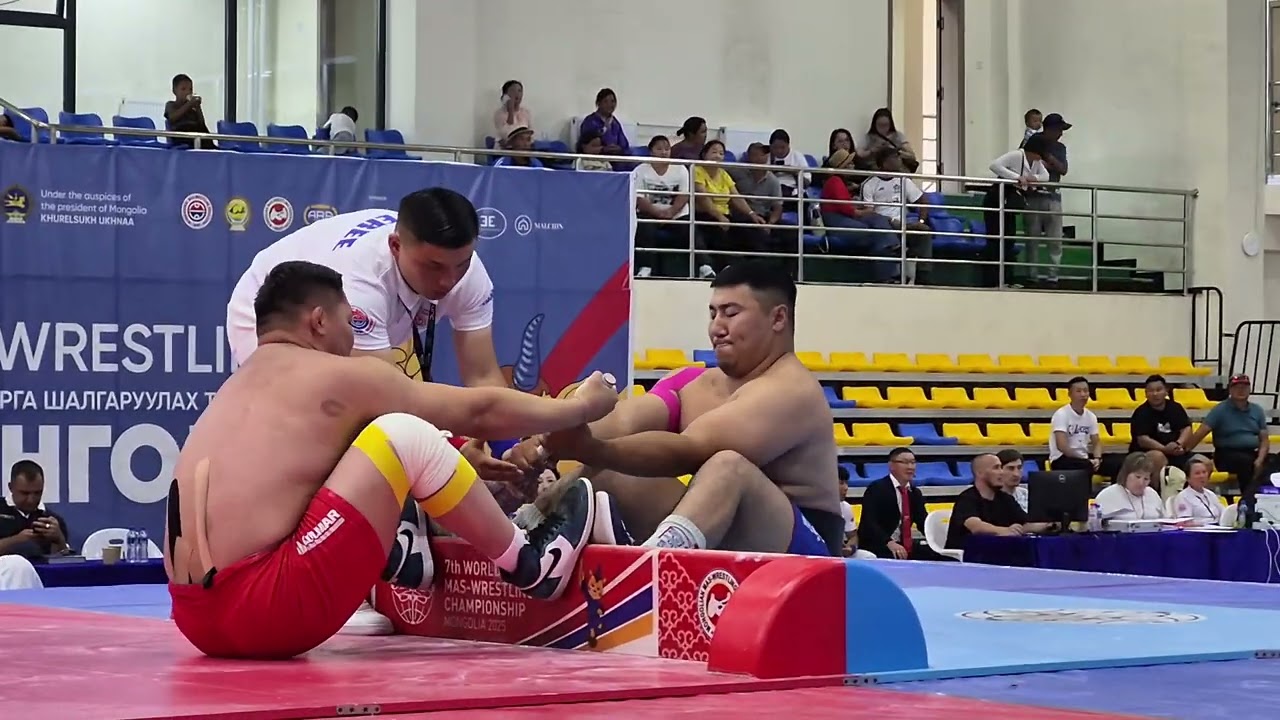 VII World Mas-wrestling Championship Mongolia 2025, men 125kg, Kyrgyzstan vs. Mongolia
