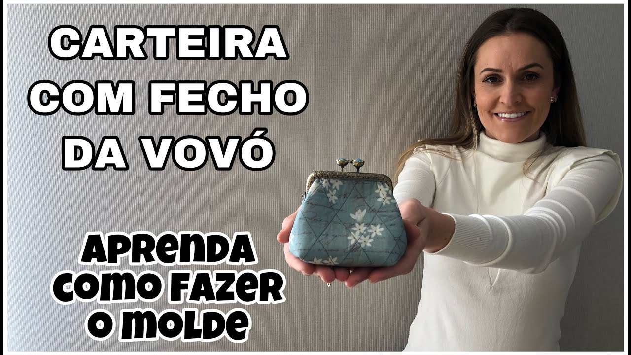 CARTEIRA COM FECHO DA VOVÓ | Aprenda fazer molde para qualquer tamanho e modelo | Juli Bettio #017