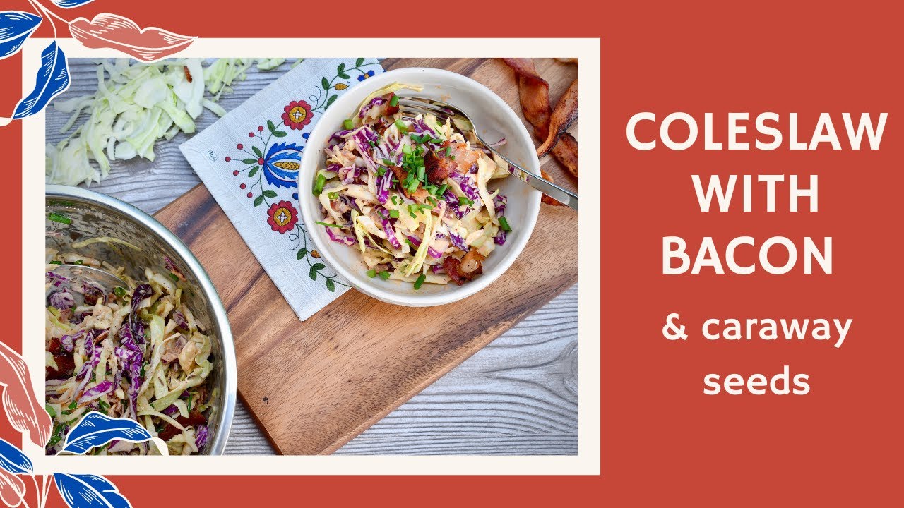 Coleslaw with bacon and caraway seeds| Sałatka Coleslaw z boczkiem i kminkiem| BBQ dish