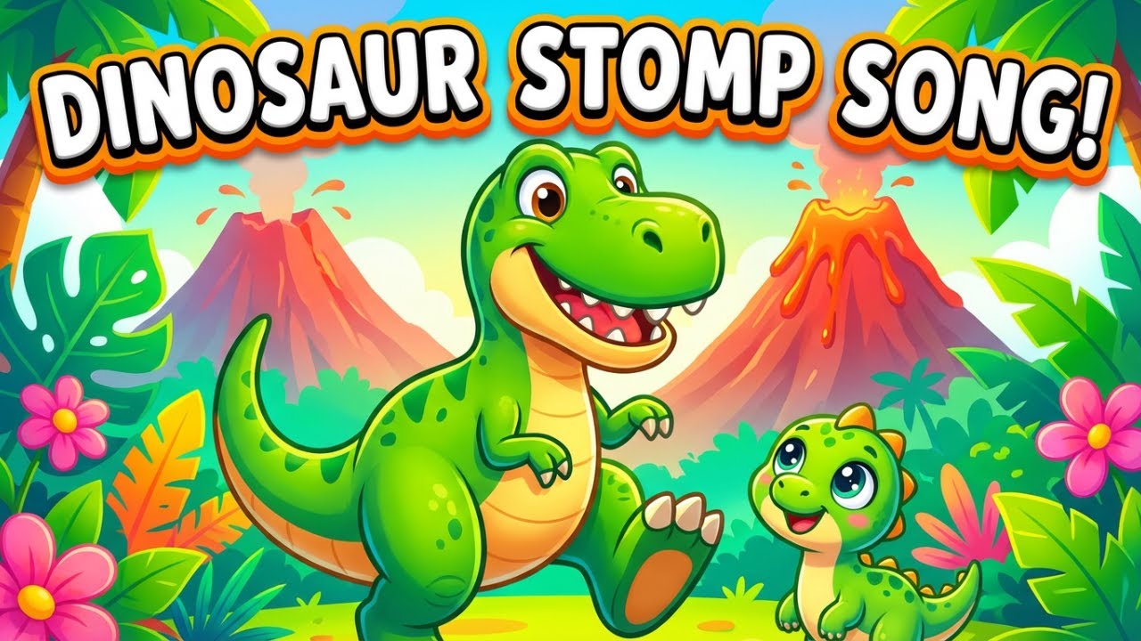 Dinosaur Stomp Song 🦖🦕 | Dino Dance & Action Song | Fun Nursery Rhymes for Kids USA
