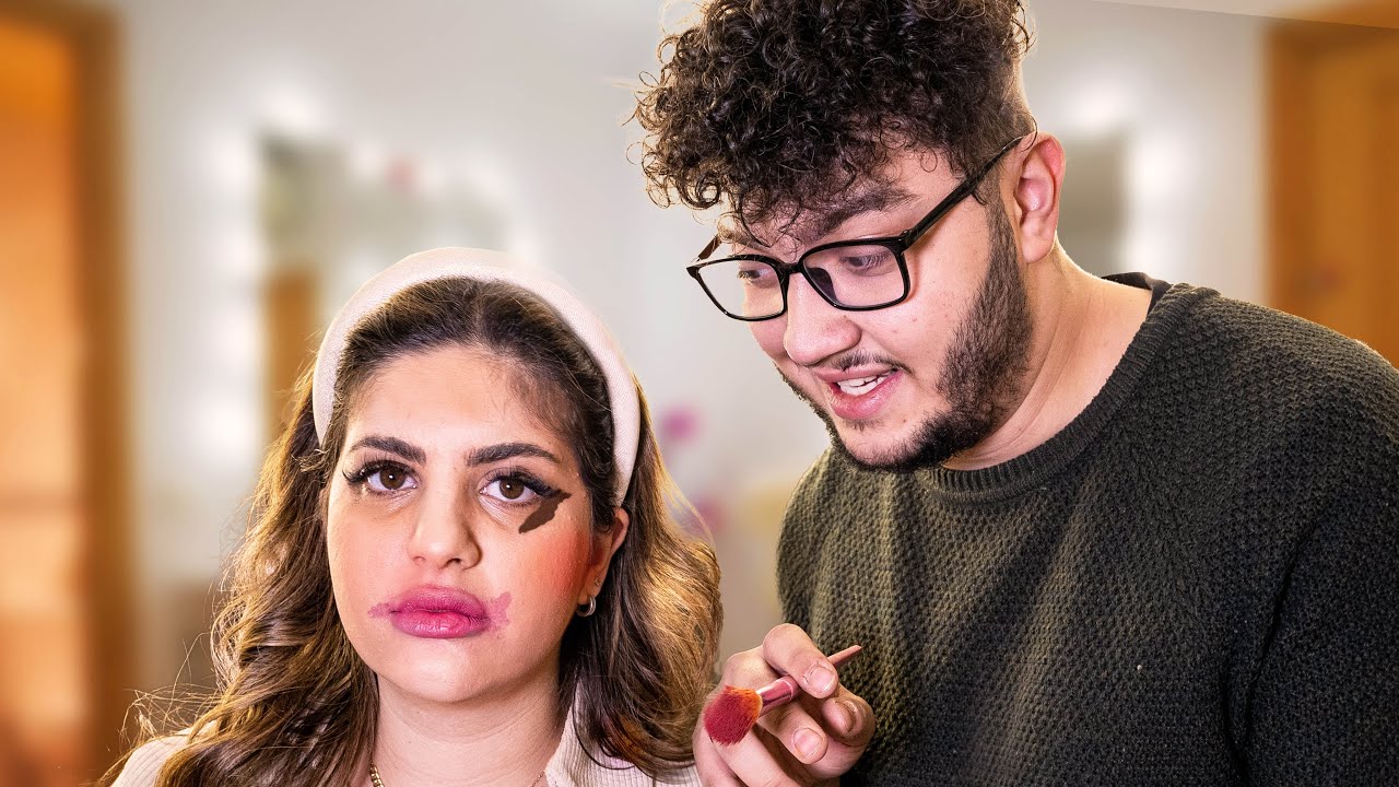 خليت احمد يعملي ميك اب لاول مرة