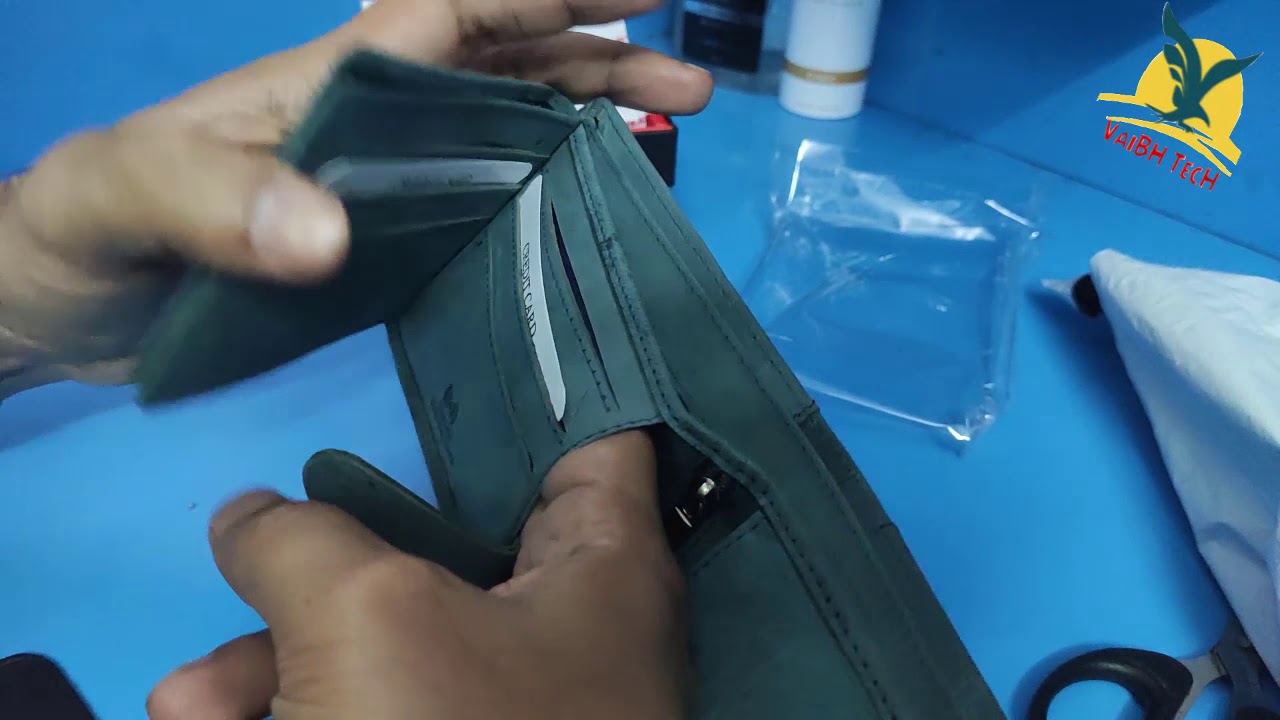 WildHorn® RFID Protected 100% Genuine High Quality Mens Leather Wallet (Blue Hunter)