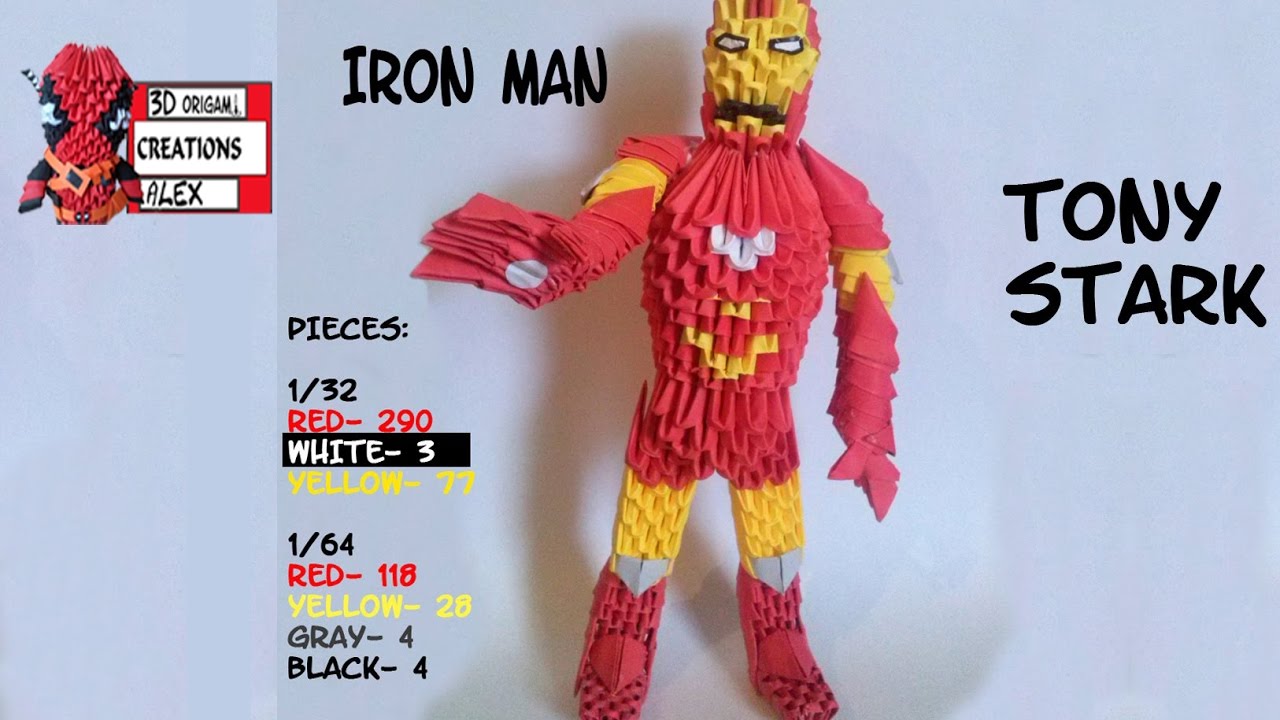 HOW TO MAKE 3D ORIGAMI IRON MAN TUTORIAL || DIY 3D ORIGAMI IRON MAN TUTORIAL