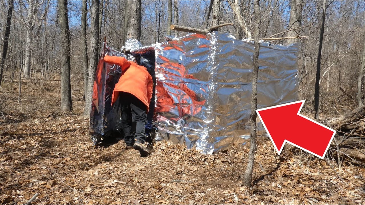 Overnight In Aluminum Foil Shelter