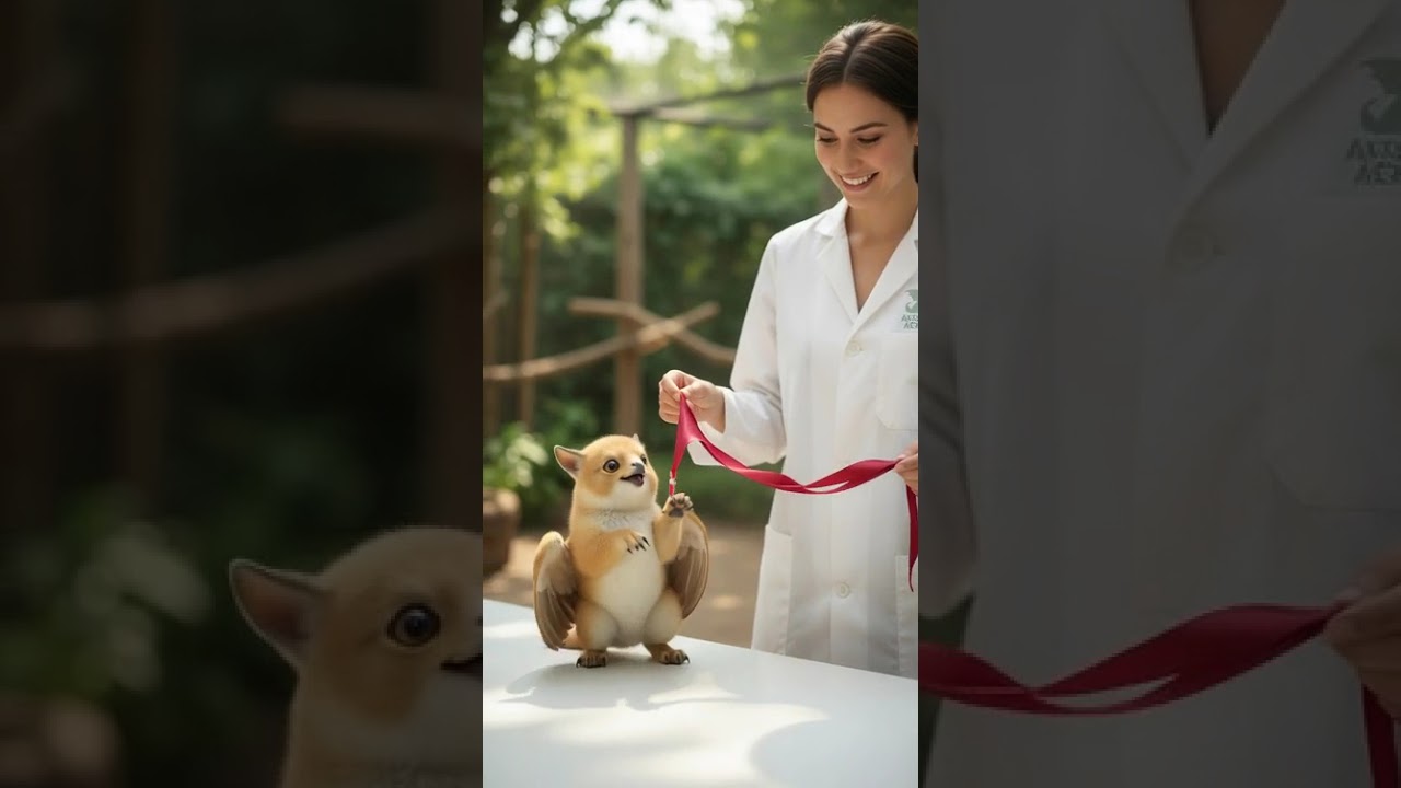 Baby Griffin Can't Resist the Ribbon!