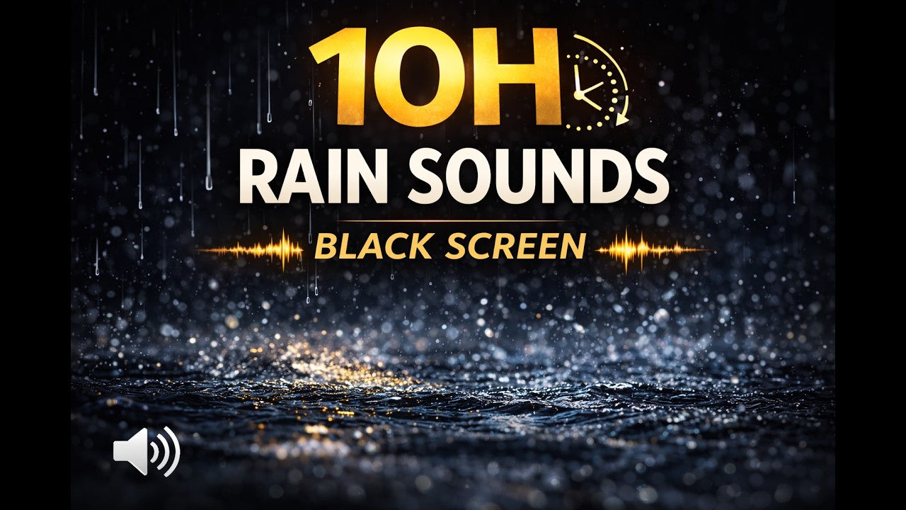Rain Sounds for Sleep (10 Hours) – Black Screen | Deep Relaxation