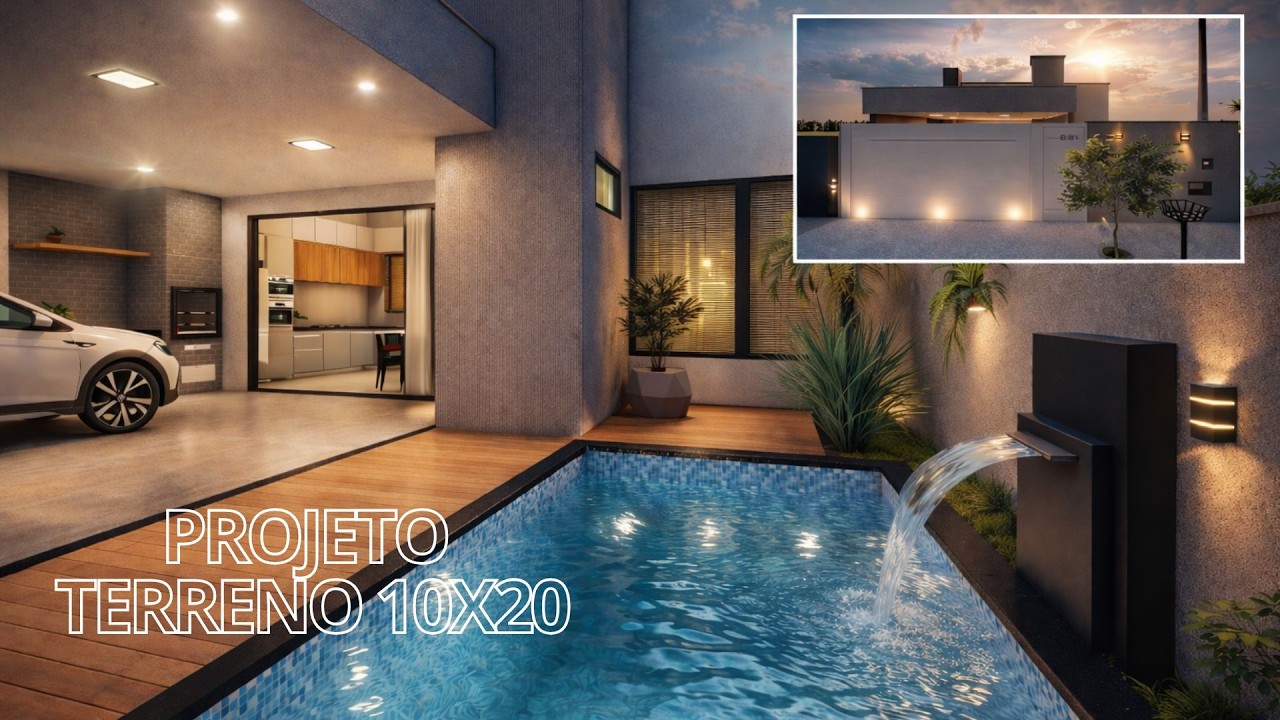 VOCÊ NÃO VAI ACREDITAR NESSA CASA EM TERRENO 10x20 COM PISCINA!