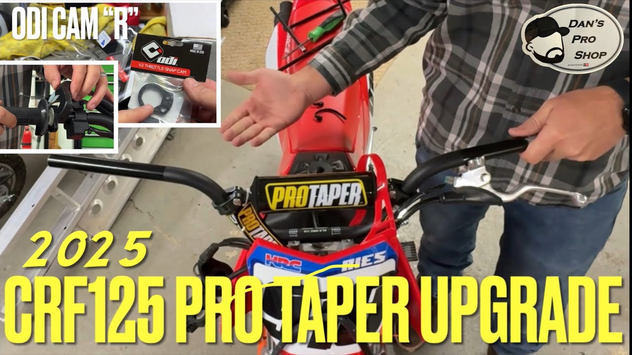 Pit bike upgrade!  2025 Honda crf125f ProTaper high bars and ODI grip install