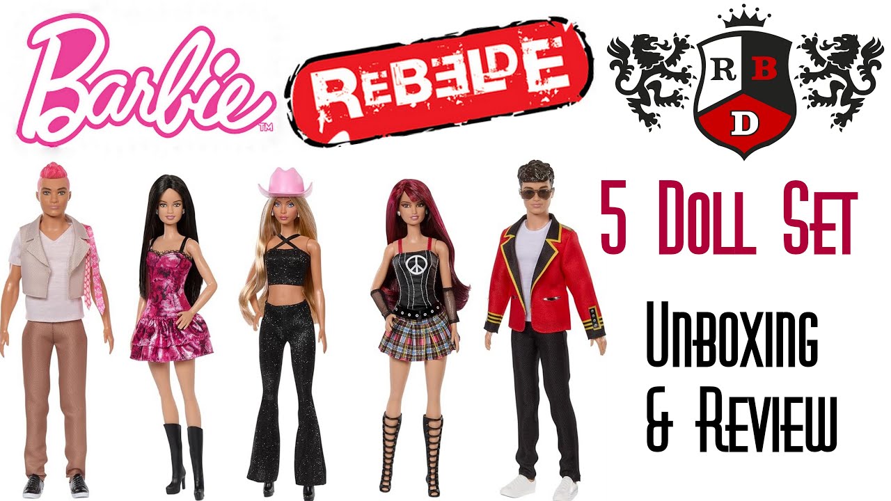 🎼 BARBIE RBD REBELDE 5 FASHION DOLL SET ROBERTA MIA LUPITA DIEGO GIOVANNI 👑 ECW 🌎 UNBOXING & REVIEW