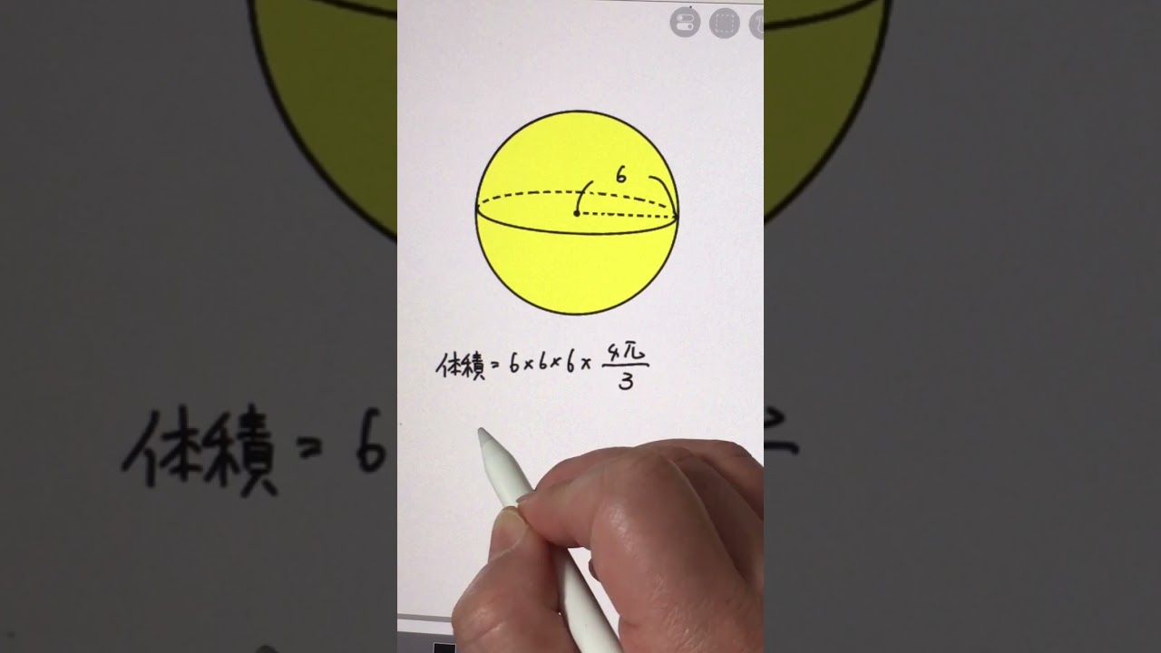 球の体積を一瞬で求める方法　