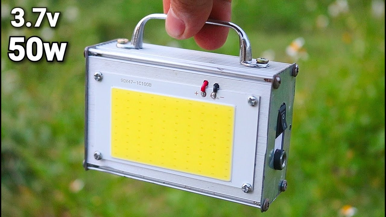 Chế Đèn Tích Điện 3.7v Sáng Như ô tô từ vỏ điều tốc