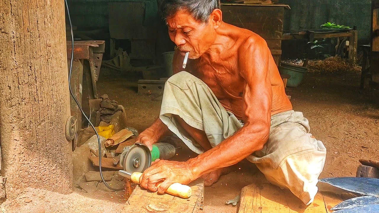 Relaxing ASMR Tool Making in Sumatra | Traditional Blacksmith Forging Sharp Sickle in the Wild