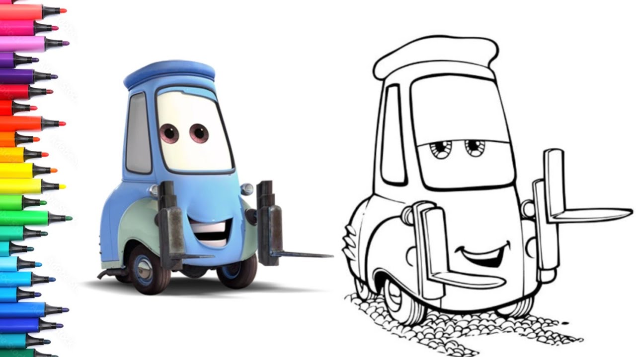 Guido Disney Car Drawing, Painting & Colouring for Kids and Toddlers_ Child Art | Pixar Car's 