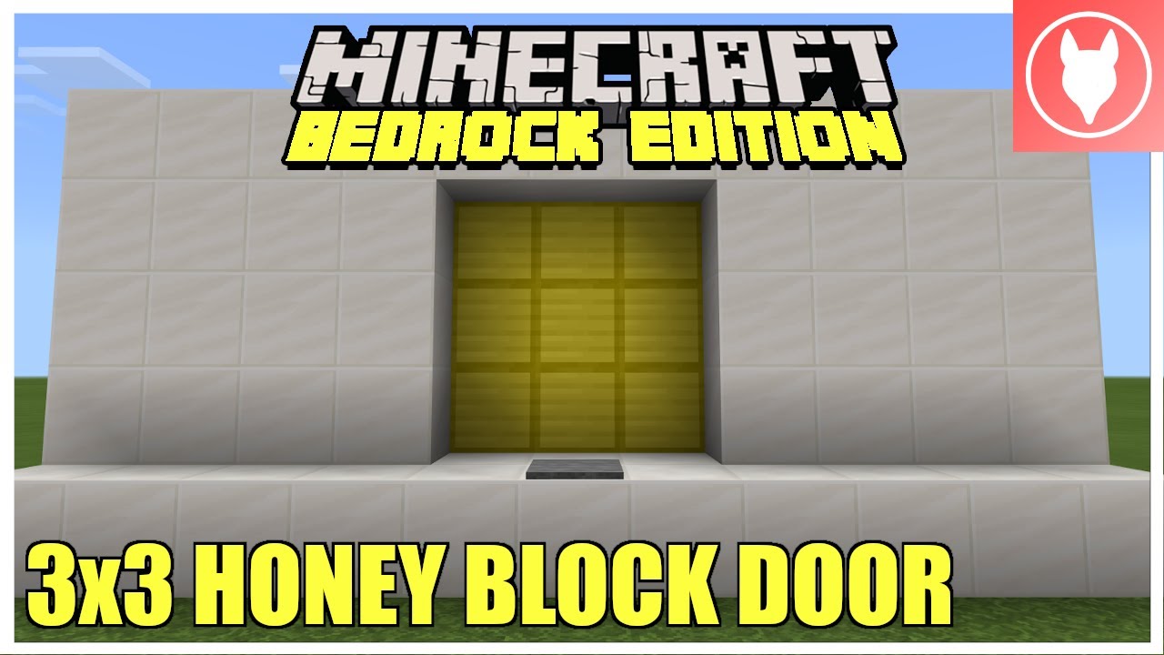 Minecraft Bedrock - 3x3 Honey Block Door [Blast Door] Tutorial (Xbox/PS4/MCPE/Windows 10/Switch)