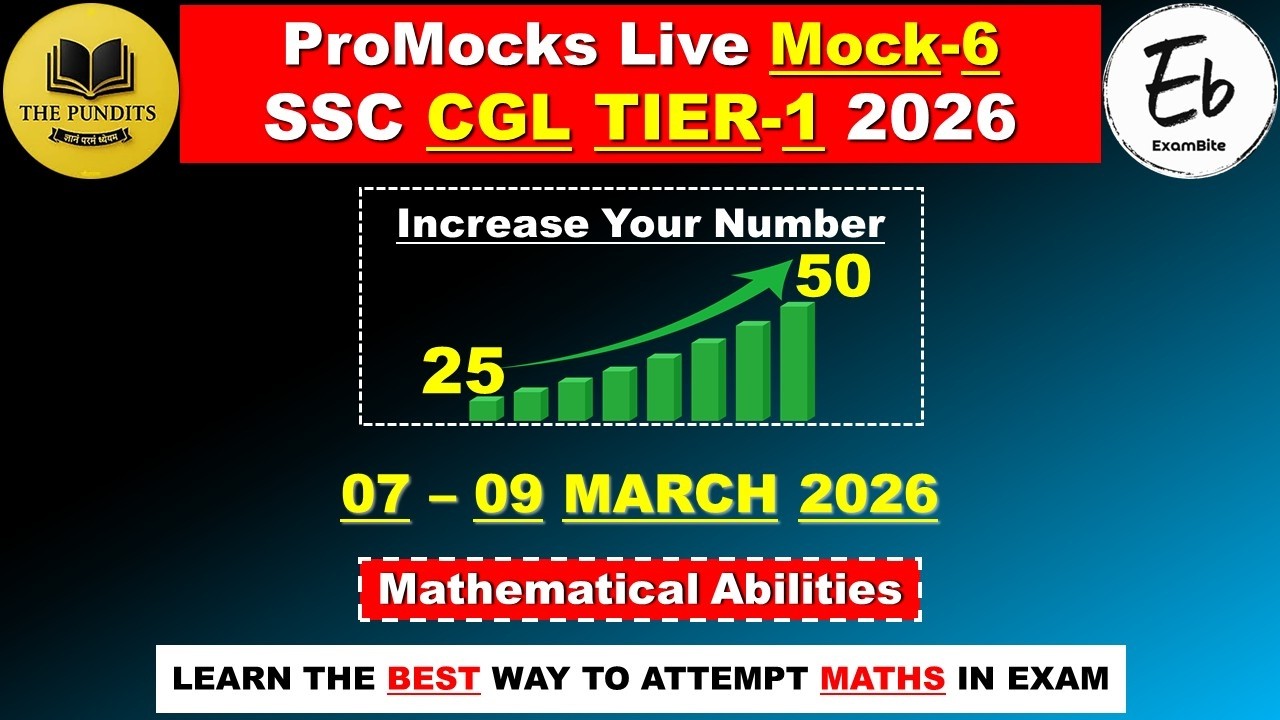 The Pundits ProMocks Live Mock 6 CGL 2026 PRE | Maths Solution | The pundits live mock test today