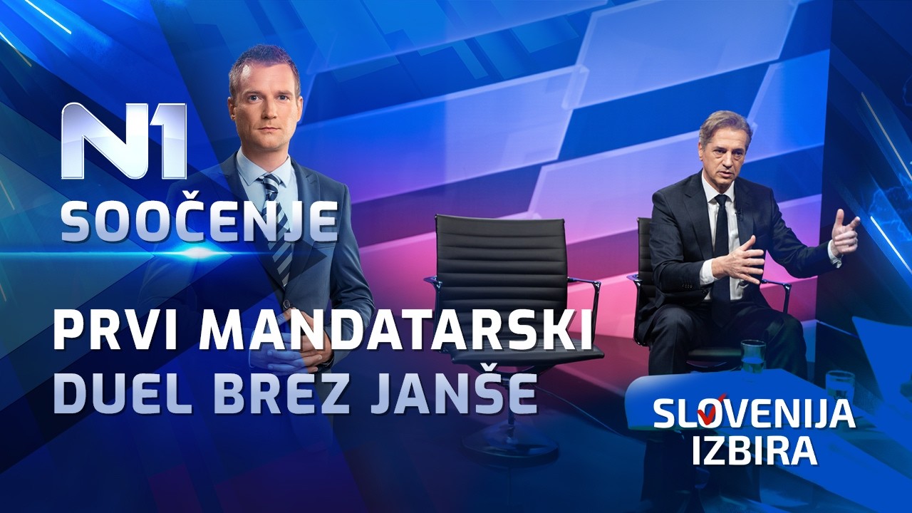 Prvo predvolilno soočenje Roberta Goloba in Janeza Janše brez Janše