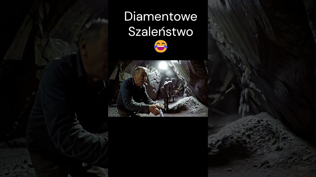 Diamentowe Szaleństwo 😂#ai #komedia #absurdhumor #veo3 #g&oacute;rnik #kopalnia #diamond