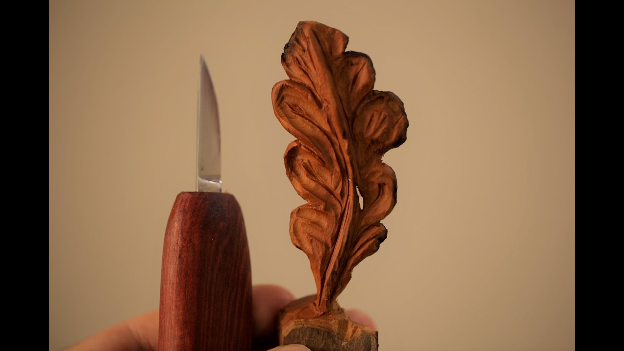 Woodcarving an Oak Leaf
