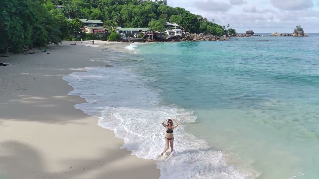 Пляж Анс Солей. Anse Soleil beach. Seychelles.Mahe.4k Video.Fimi X8 SE 2022 V2.