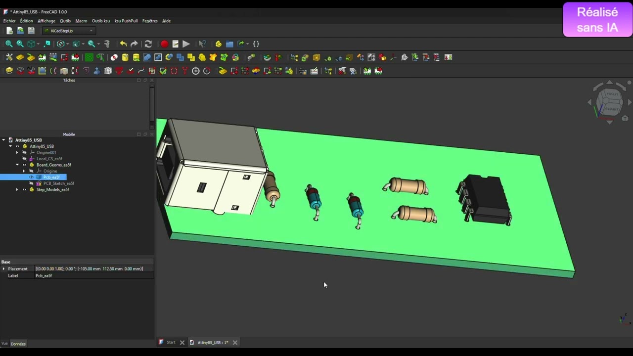 Kicad 9, réaliser un éclaté de PCB avec Freecad et KSU