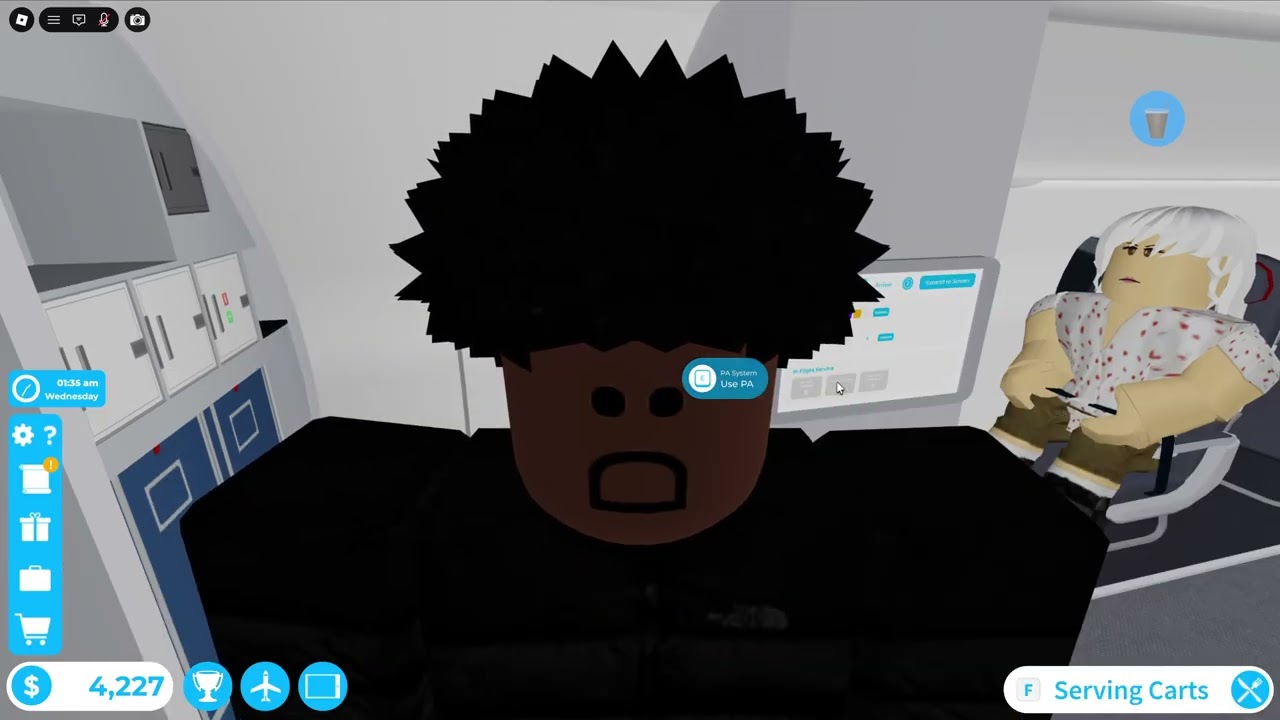 Playing Cabin Crew Simulator on Roblox (Read the description)