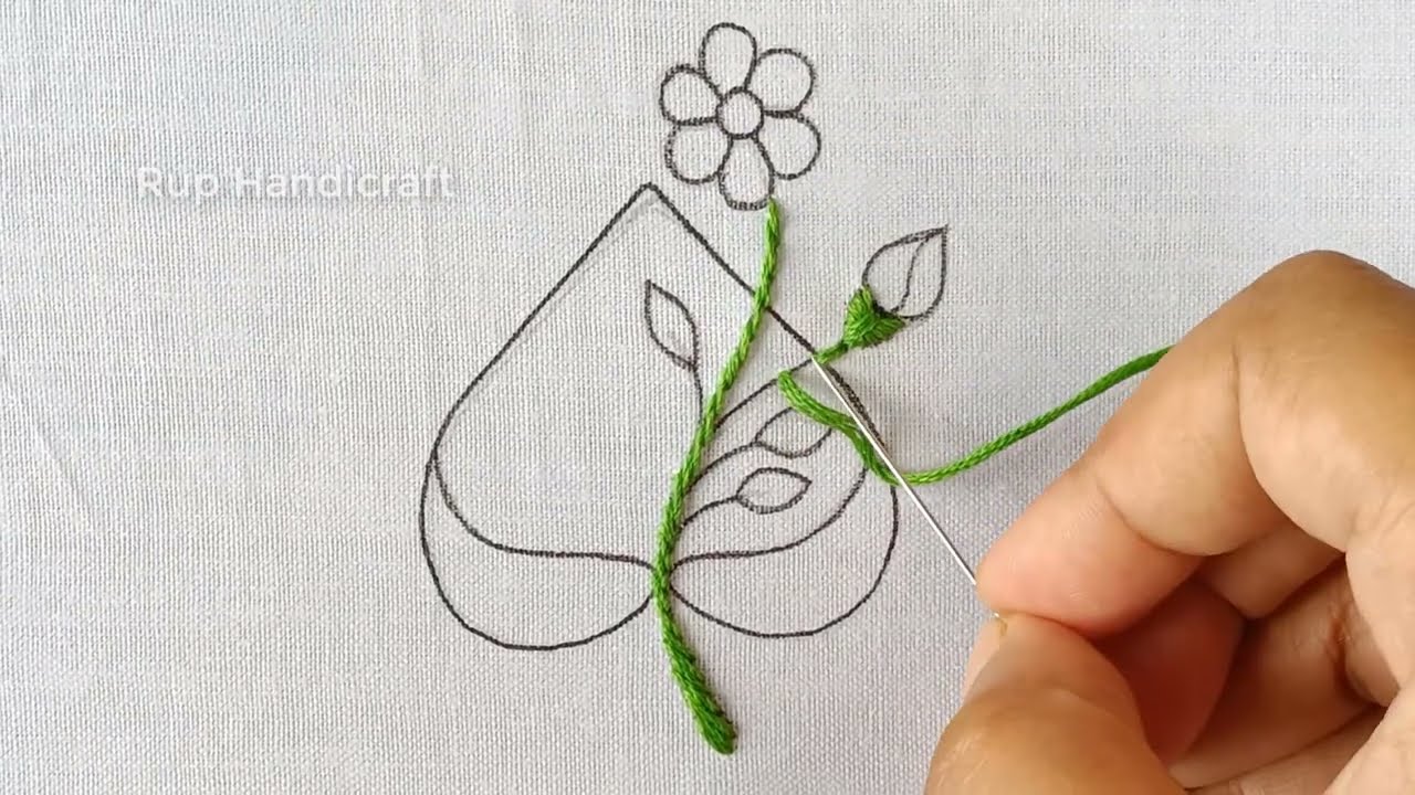 Love Design Embroidery for Beginners ! Hand Embroidery Love All over Design Easy Embroidery Stitches