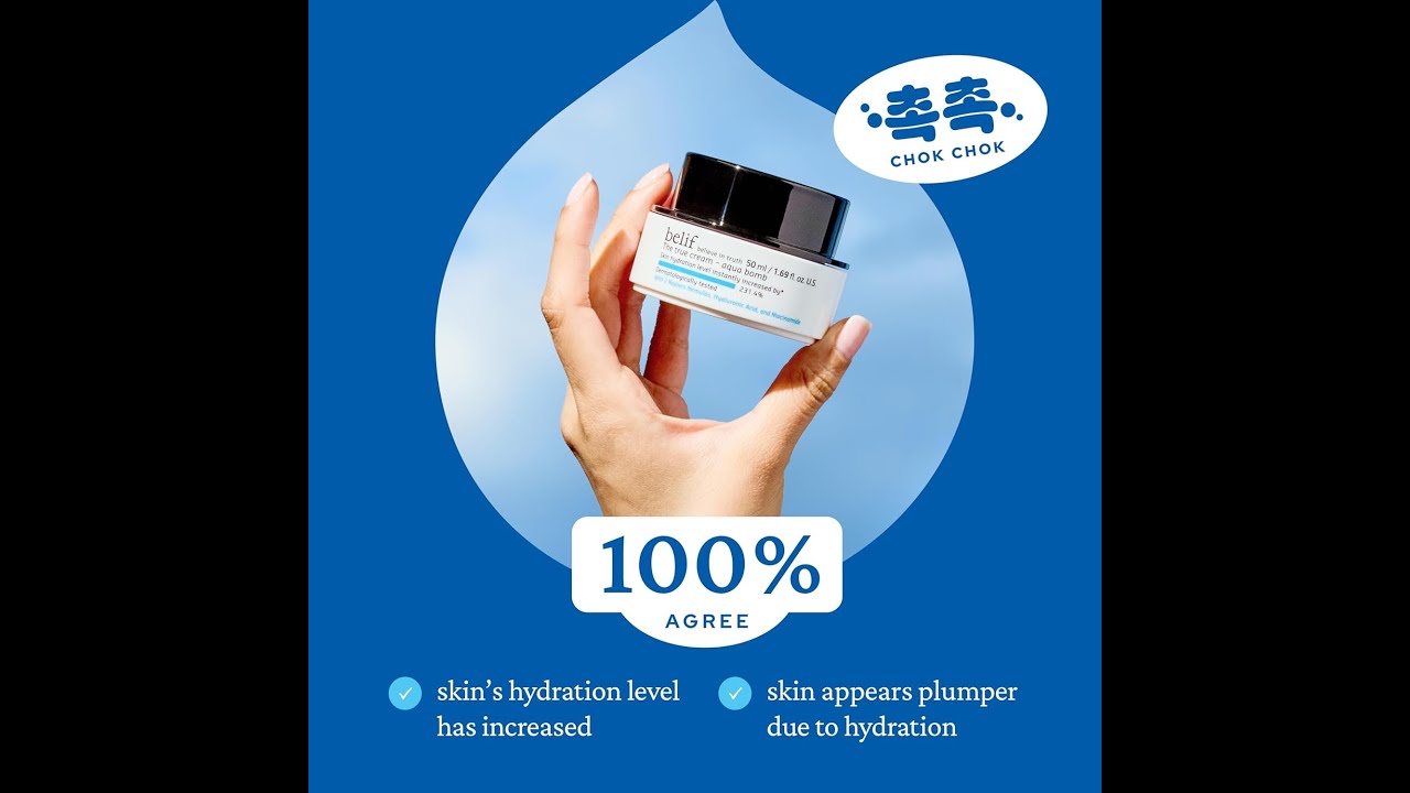 belif Aqua Bomb – Daily Niacinamide Hydrating Moisturizer, Lightweight Plumping Facial Cream