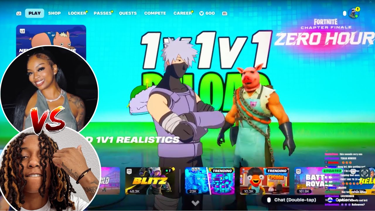 BRII2RAWW PLAYED 1V1 WITH HER GIRLFRIEND ON FORTNITE..