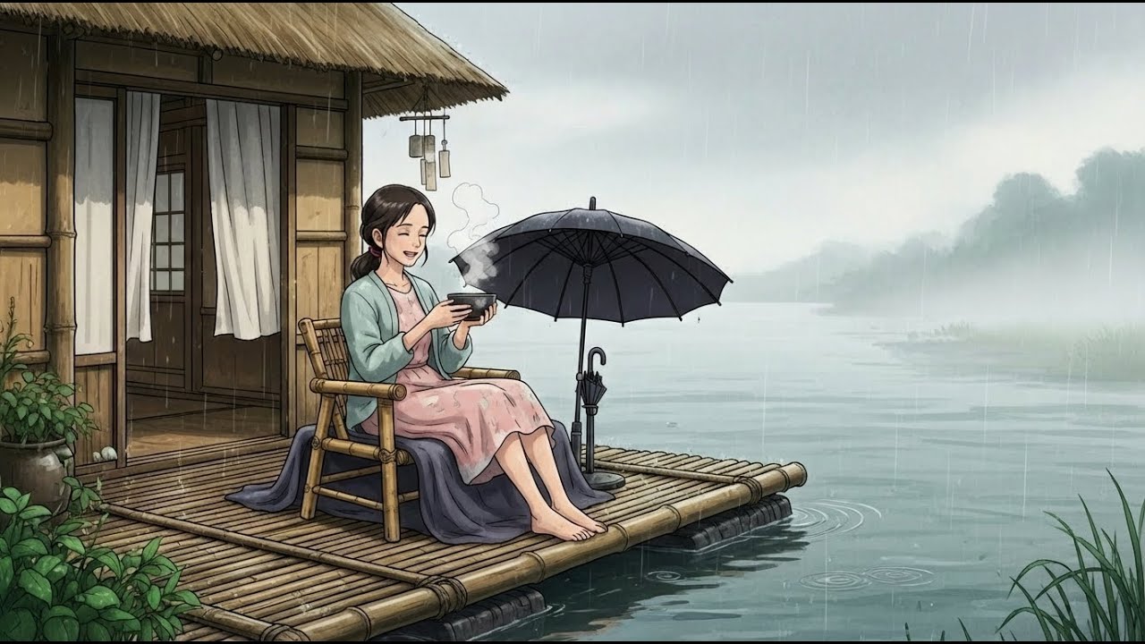 Cozy Rainy Day on a Floating House 🌧️ | Peaceful Ghibli Inspired ASMR Life