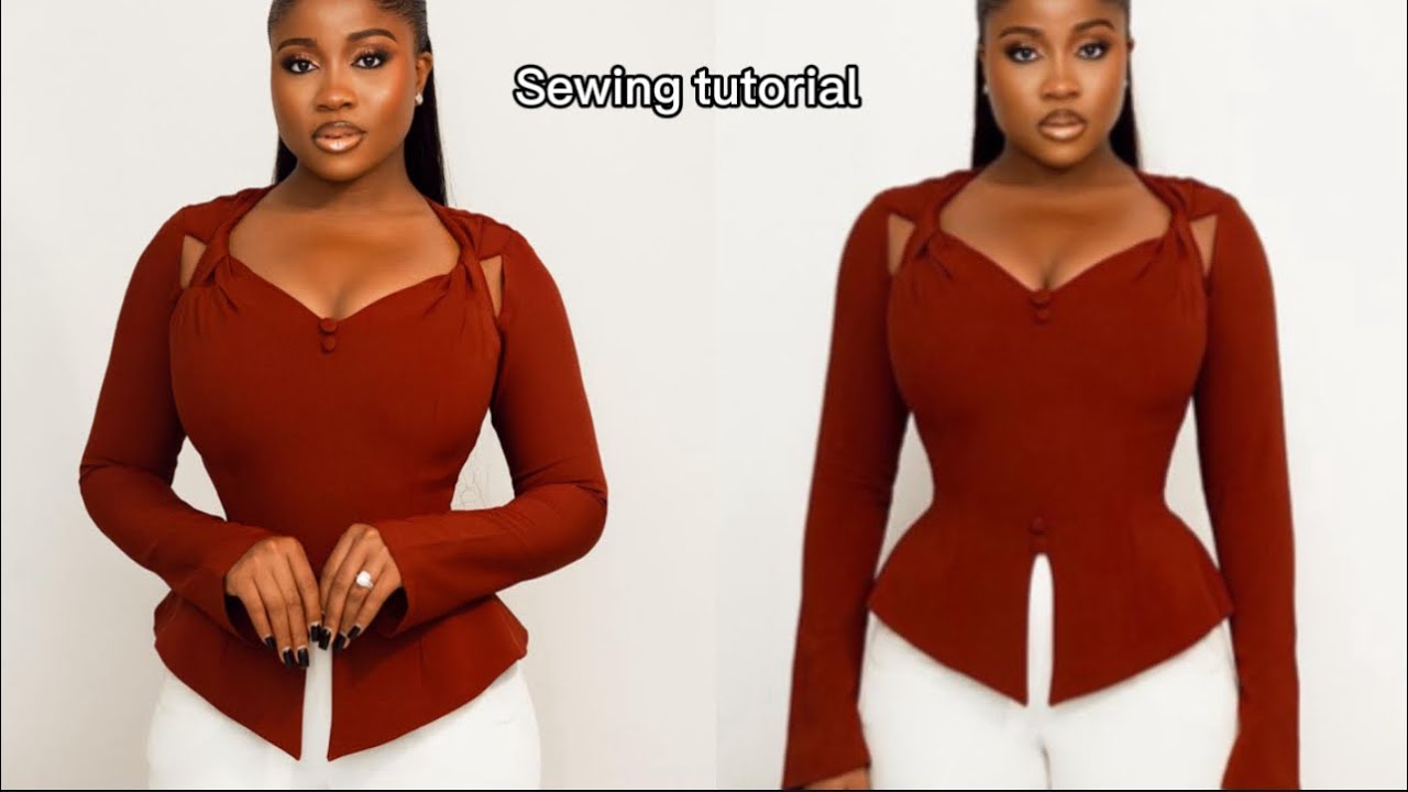 How to sew this coporate top with a double twisted neckline