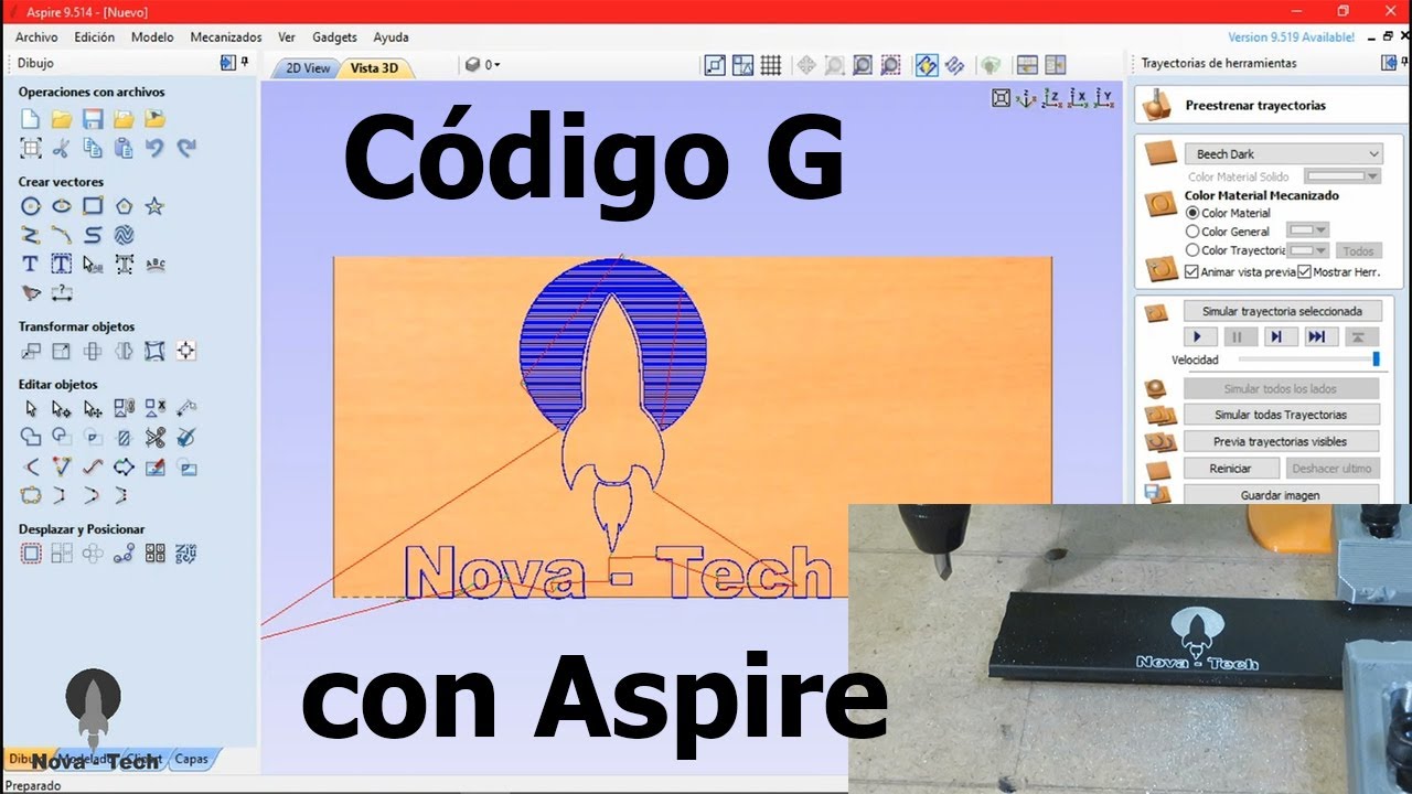 Código G para CNC con Vectric Aspire 9.5