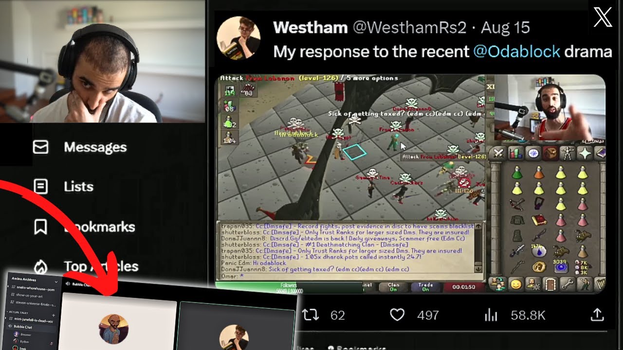Odablock звонит Уэстэму в Discord после того, как драма стала вирусной в Twitter