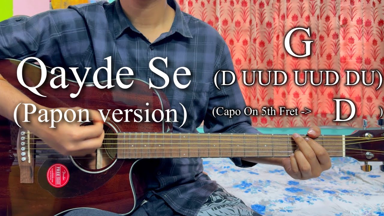 Qayde Se - Film Version | Papon | Easy Guitar Chords Lesson+Cover, Strumming Pattern, Progressions..