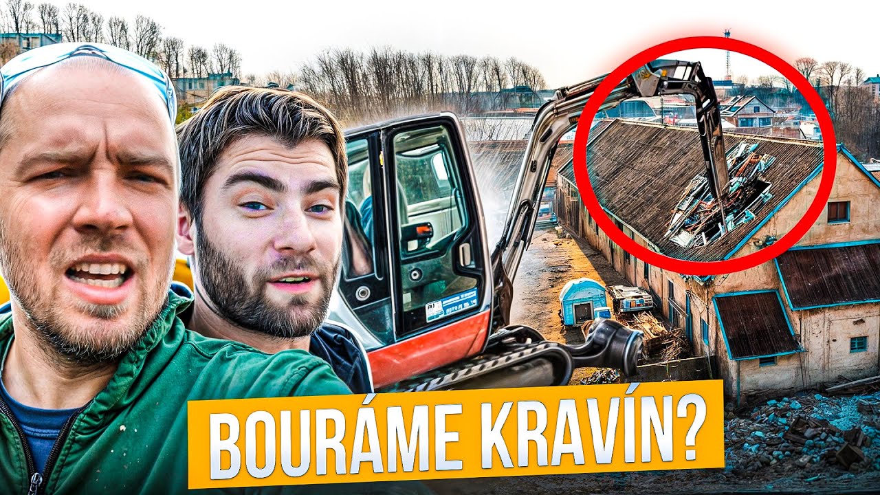 3 BAGRY A MRAKY BETONU. Velký úklid a bourání v KRAVÍNĚ
