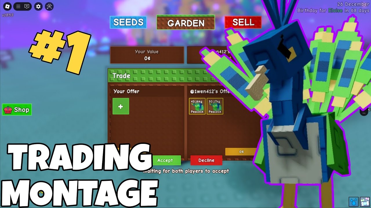 🦚 2 TITANIC RAINBOW PEACOCKS 🦚 | Grow a Garden Trading Montage - 1