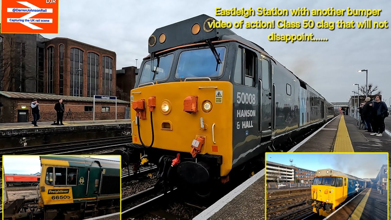 Eastleigh Station with plenty of action and plenty of Class 50 Clag!