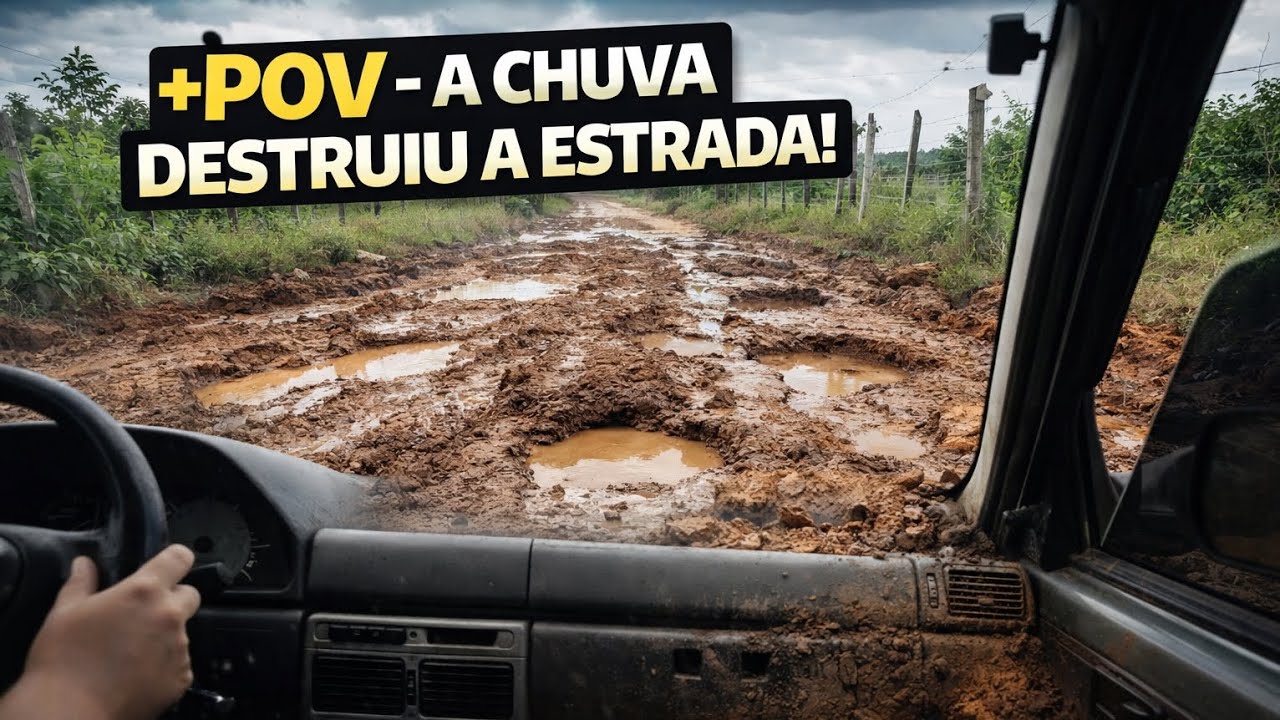 Estrada de terra não aceita chuva! 