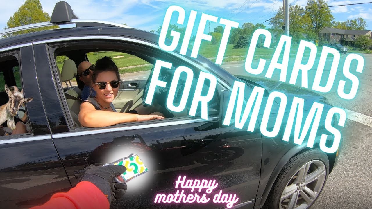 Handing out gift cards to moms!