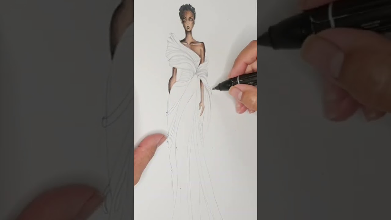 Ilustrar Drapeado!   #ilustraciondemoda #ilustradorqdemoda #ilustrardrapeados #fashionillustrator