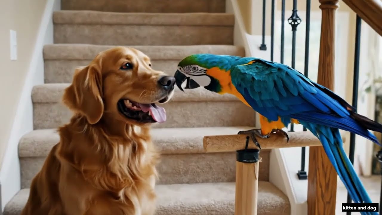 Adorable White Retriever Playing at Home 🐶 | Warm, Sweet, Joyful Moments, Fun & Pet Friendship