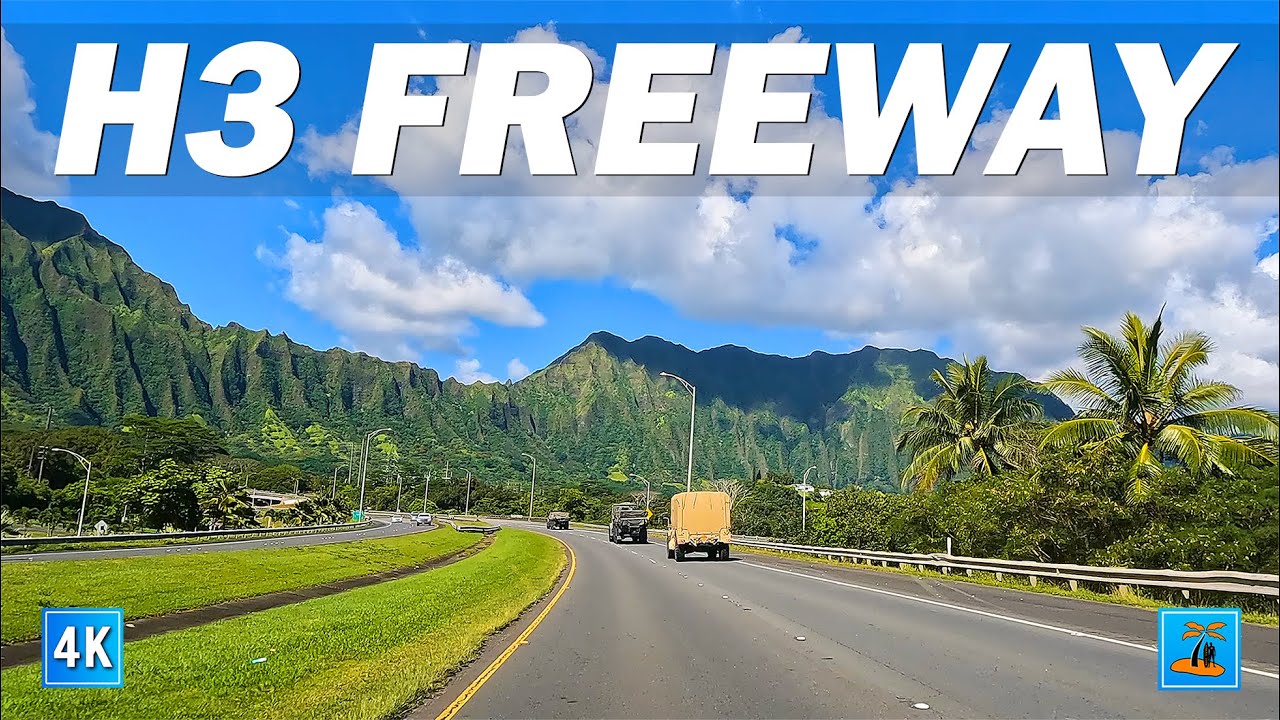 H3 FREEWAY | Most Beautiful Hawaii Scenic Freeway Driving on Oahu 🌴 Hawaii 4K Driving