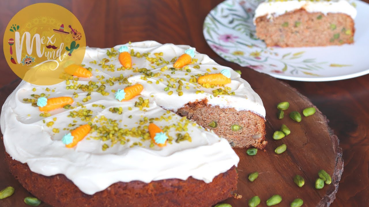 El Pastel Favorito De Mis Hijos! PASTEL DE ZANAHORIA Con Pistaches Y  Betún De Queso Crema!