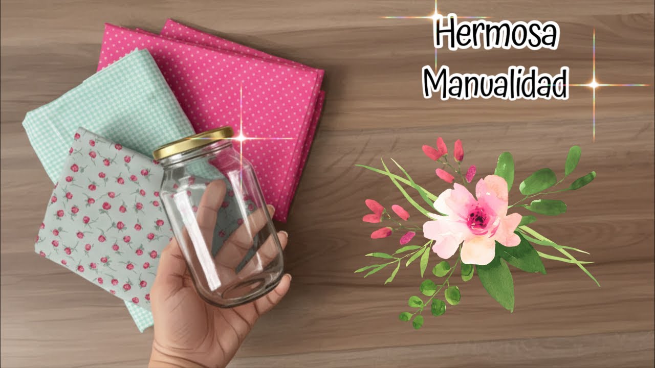 ✨ Acompáñame a hacer esta bella Idea con Frasco de Vidrio súper fácil y económica 🩷🐰