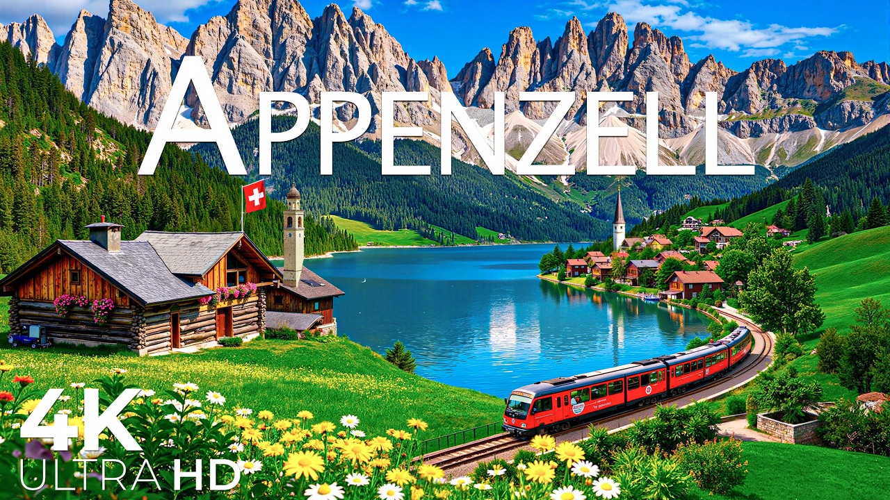 Appenzell 4K 🌿 Colorful Swiss Village, Green Hills & Alpine Charm UHD