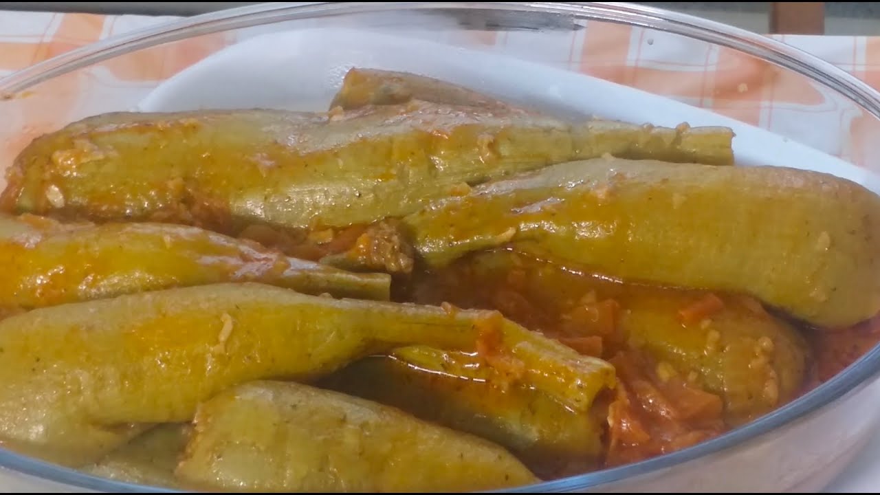 محشي القرع (مع طريقة النقر وتحضير الحشوة)  Stuffed Lebanese Bottle Gourd